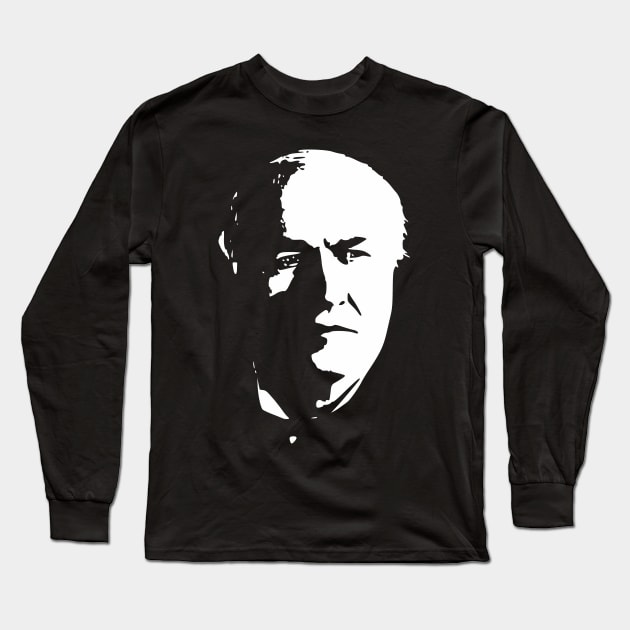 Thomas Edison Minimalistic Pop Art Long Sleeve T-Shirt by Nerd_art